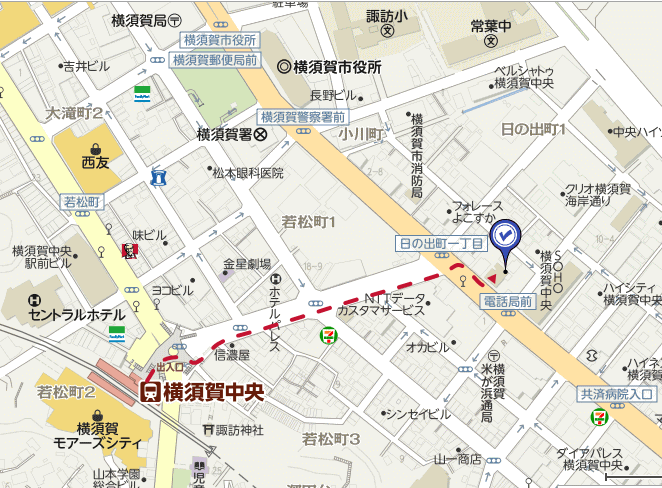 シニアジムP+への地図